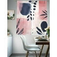 thumbnail image 4 of Pink Abstract Art Sheer Curtains for Living Room Bedroom Modern Geometric Navy Blue Art Sheer Curtains 72 Inch Long 2 Panels Set Light Filtering Curtain Window Treatments Drapes for Dining Room, 4 of 6