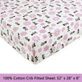 thumbnail image 4 of Pink Minnie Mouse Floral 3 Piece Cotton Toddler Sheet Set, 4 of 5
