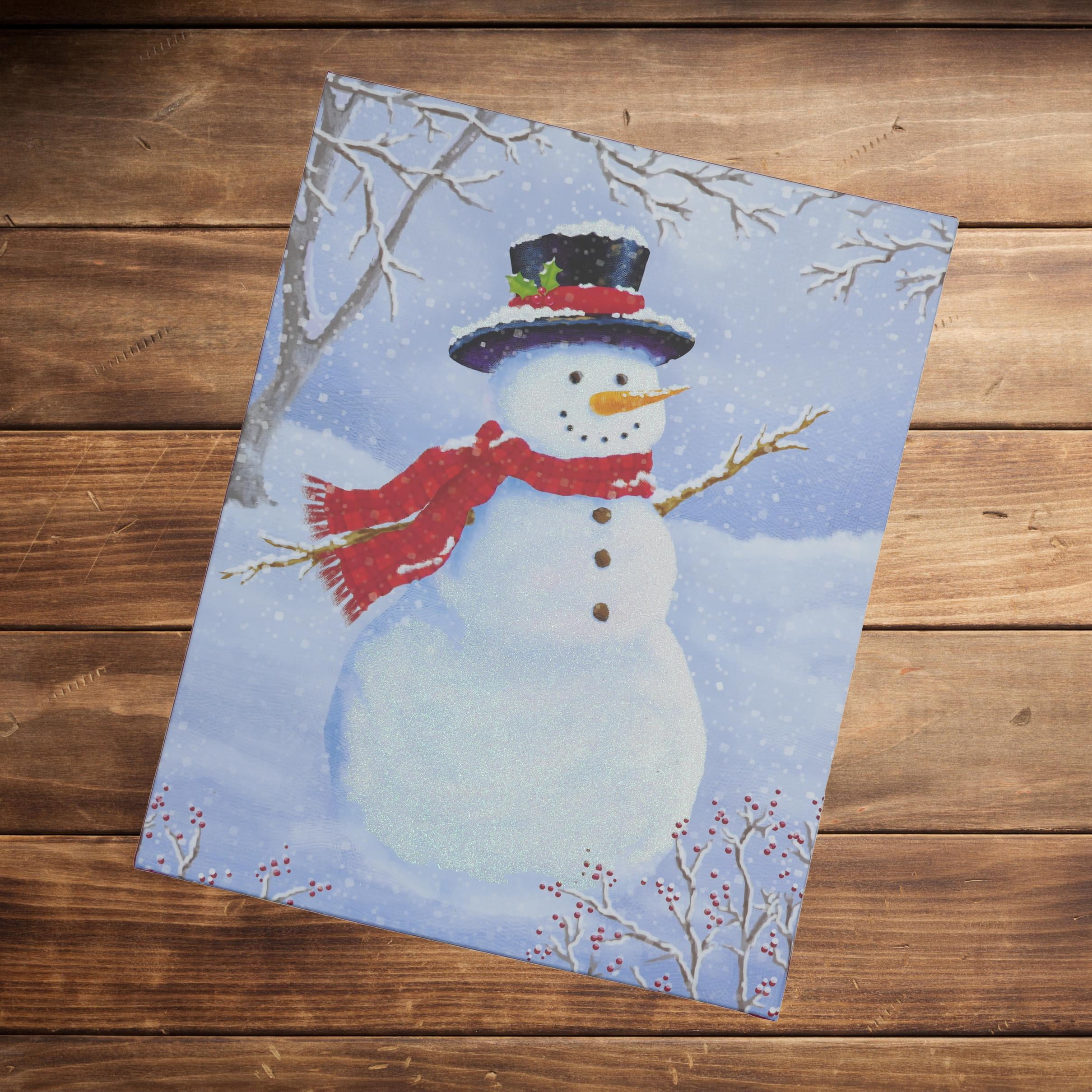 Boîte-cadeau géante des Fêtes avec couvercle, bonhomme de neige, 14,75 po x 11,75 po x 5 po (1 unité), par Holiday Time Boîte bonhomme