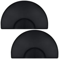 Saloniture 3 ft. x 5 ft. Salon & Barber Shop Chair Anti-Fatigue Floor Mat - Black Semi Circle - 1/2 in. Thick - 2 Pack