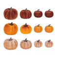 thumbnail image 1 of 12 adornos de calabaza de Halloween, colecciones de decoración de otoño, ilustraciones, manualidades de calabaza simuladas para la mesa de entrada,, 1 of 8