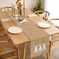 thumbnail image 3 of Bunny Easter Table Runner 48 Inches Long Farmhouse Dress Scarves, Spring Rabbits Rustic Retro Art Dining Tablerunner for Coffee Table/Kitchen Island/Party Décor, 13" x 48", 3 of 8