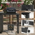 thumbnail image 5 of 78.3" Outdoor Kitchen Island with Foldable Grill Table, Wooden Outdoor Grill Cart with Trash Can Storage & Stainless Steel Top, Outdoor Bar Cart, Pizza Oven Table for Lawn & Garden, Black, 5 of 6