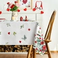 thumbnail image 3 of Valentine Tablecloth 60×84 Inch Rectangular, Rose Flower Butterfly Red Hearts Washable Table Cover for Party Picnic Dinner Decor, 3 of 6
