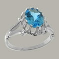 thumbnail image 2 of LBG British Made 10k White Gold Ring with Natural Blue Topaz Womens Engagement Ring - 33 size options - Size 7.25, 2 of 6