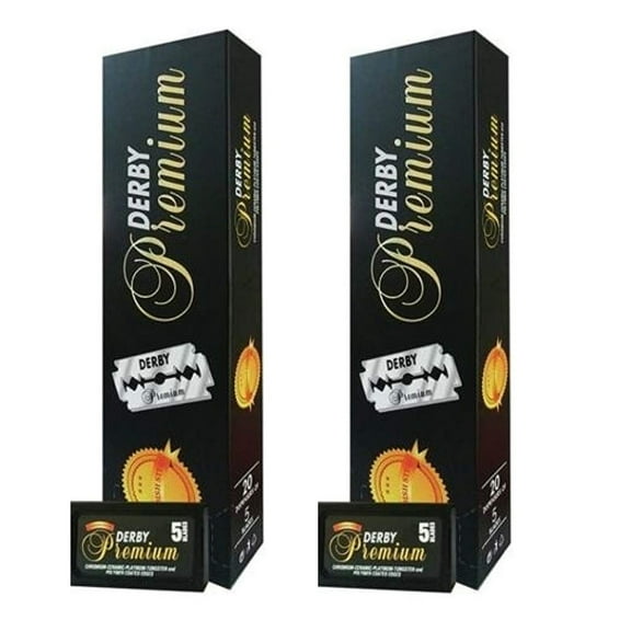 Derby Premium Double Edge Safety Razor Blades with Swedish Steel, 200 Count