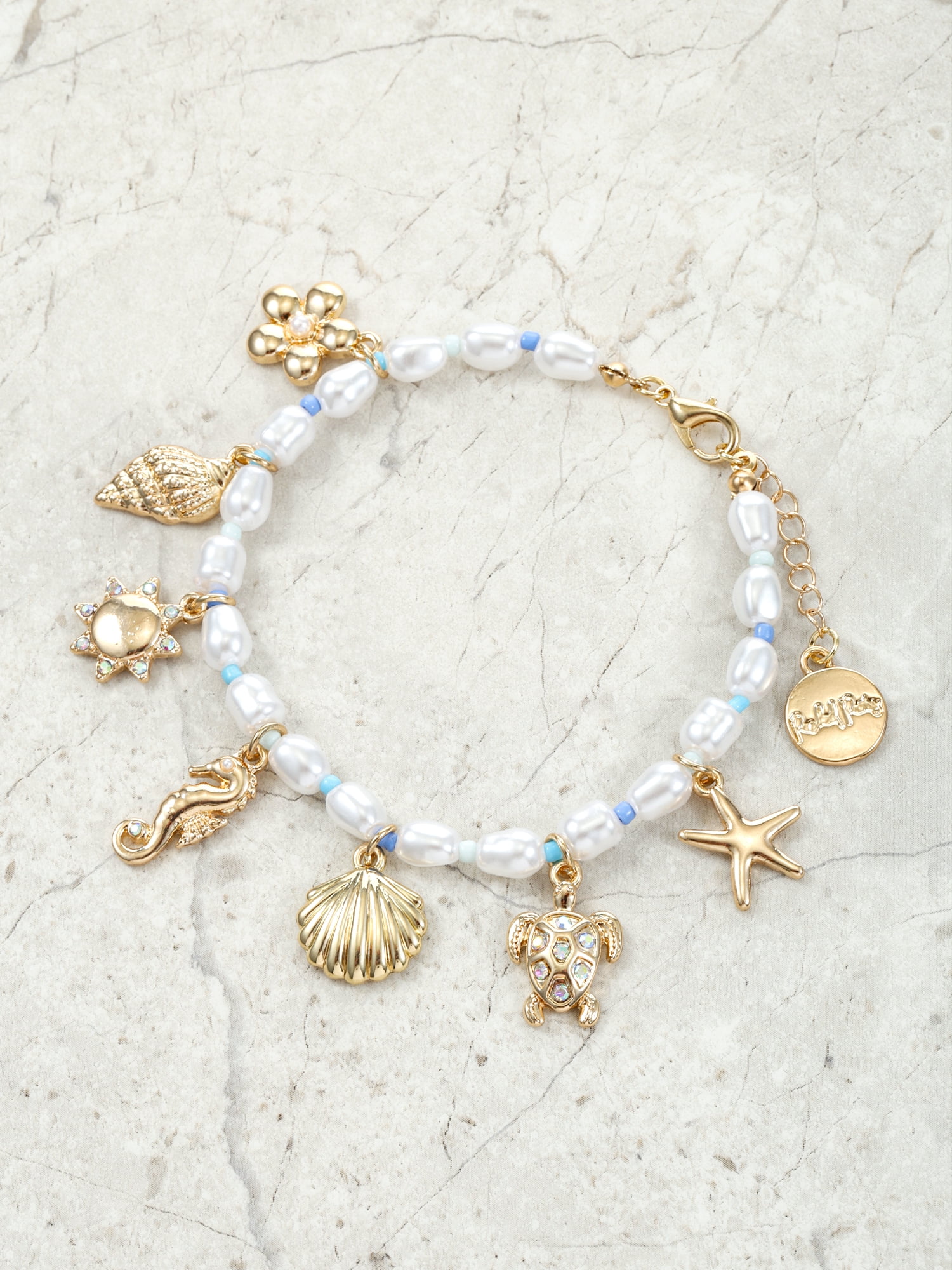 Packed Party Golden Sea Charm Bracelet, 1 Piece