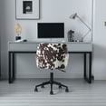 thumbnail image 4 of Guyou Modern Swivel Chair Home Office Desk Chair with Wheels and Armrests, Height Adjustable Upholstered Task Armchair, 360 Degree Swivel Office Chair for Bedroom Living Room, Cowhide Print, 4 of 12