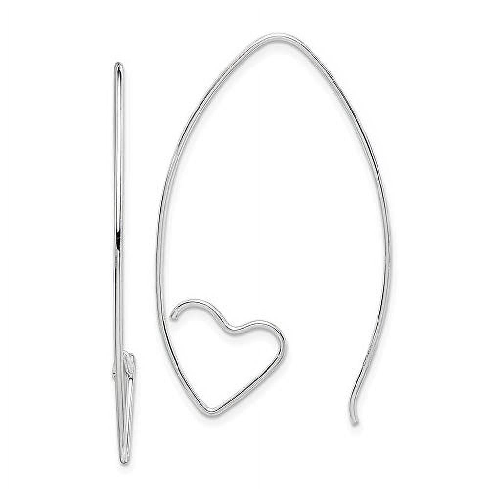 Sterling Silver Heart Threaded Stud Earrings