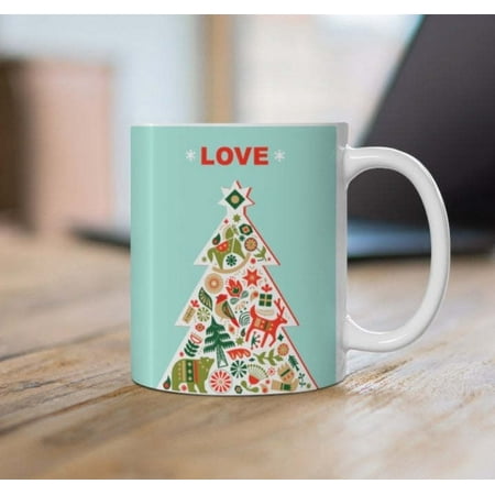 

WONISOLI Christmas Tree with Love Ceramic Mug 11oz Ceramic Mug
