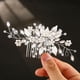 thumbnail image 1 of JEAIRTS Peineta de cristal para novia, tocado de perlas plateadas, accesorios para el cabello de boda para mujer, 1 of 5