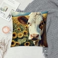 thumbnail image 2 of Wuche  Farm Animal Cow Cattle Throw Pillow Cover, Farmhouse Animal Sunflower with Funny Cow Yellow Decorative Pillow Case Home Decor Square Multiple specifications, 2 of 5