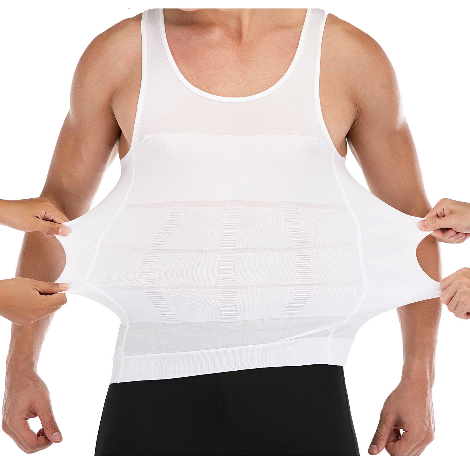 Novco Men's Chest Compression Shirt to Hide Gynecomastia Moobs