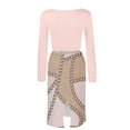 thumbnail image 5 of JINMGG Womens Plus Size Clearance $5 Women Print O-Neck Long Sleeve Tops and Skirt Two Pieces Set Women Set Pink S, 5 of 7