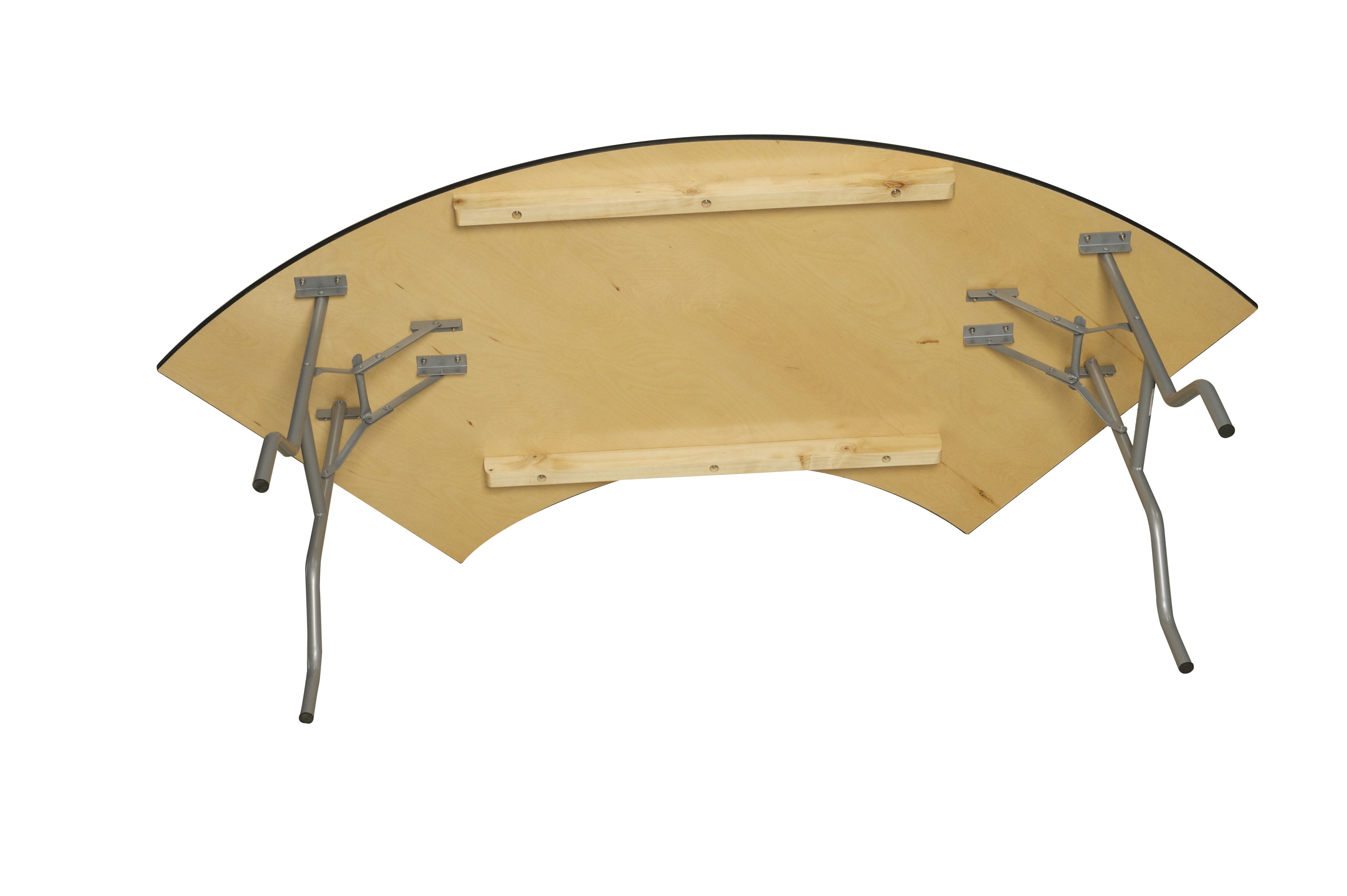 60 inch WFT Series Birch Wood Serpentine Folding Table - Metal Edge