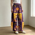 thumbnail image 2 of Bovemsi Hiking Pants Women Wide Leg Barrel Baggy Trousers, Elastic High Waist Casual Pants With Pockets Fashion Outfits Clothes M Purple, 2 of 4