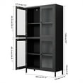 thumbnail image 3 of 59" Glass Display Cabinet, Metal Curio Cabinet with 4 Adjustable Shelves, 4 Glass Doors, Bookcase Side Cabinet for Home Office Living Room Pantry, 3 of 9