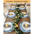 thumbnail image 4 of 13 Inch Round Placemats Set of 6, Blue Abstract Non Slip Heat Insulation PP Table Mats, Vintage Geometric Gradient Oil Painting Simple Washable Place Mats for Kitchen Dining Party Table Decor, 4 of 7