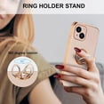 thumbnail image 6 of Electroplated Magnetic Ring Holder Case, 360 Degree with Rotation Metal Finger Ring Holder Magnet Car Holder Soft Silicone Shockproof Cover for iPhone 13 6.1 inch - Light Pink, 6 of 16