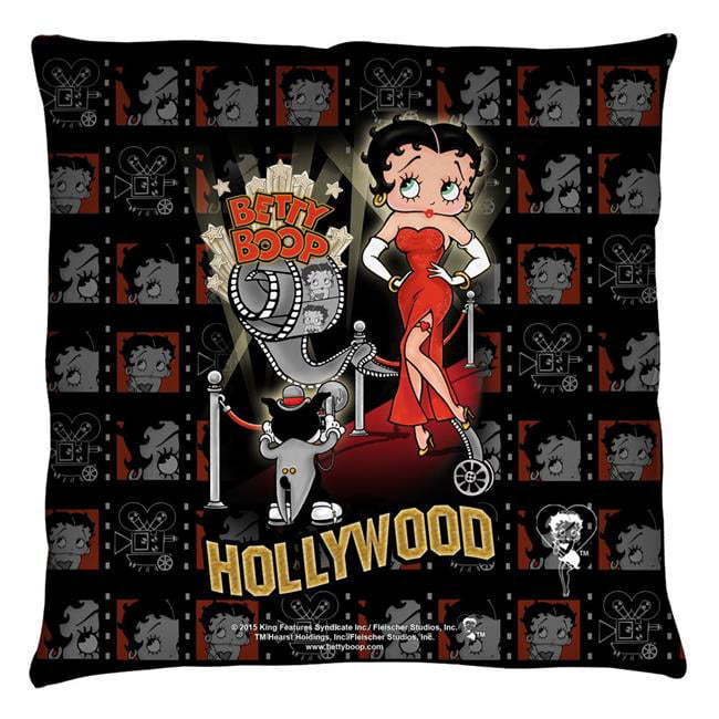 Betty Boop Pillow Red White & Boop Pillow Cartoon Pillow HANDMADE In USA Pillow is approximately 10 X 11 .