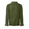 thumbnail image 7 of Towmus Women's Dressy Casual Blouse Tops Fall Spring Puff Long Sleeve Button V Neck Hollow Out Lace Embroidered Shirts, 7 of 7