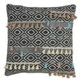thumbnail image 5 of SARO 944.M18S 18 in. Square Geometric Print Down Filled Throw Pillow with Tassels - Multi Color, 5 of 5