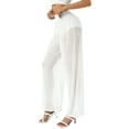 Genuiskids Women See Through Wide Leg Pants Mesh Sheer Beach Pant
