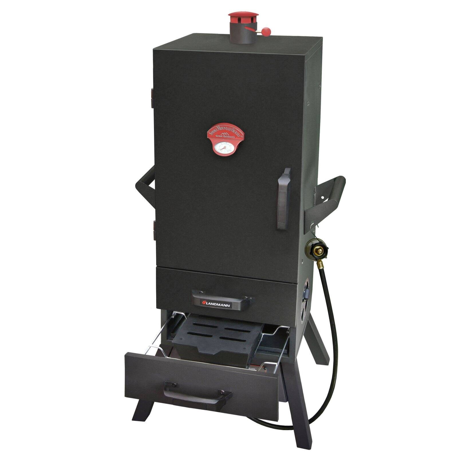Landmann Smoky Mountain 34 Inch Vertical Propane Gas Smoker with 2 Drawer Access