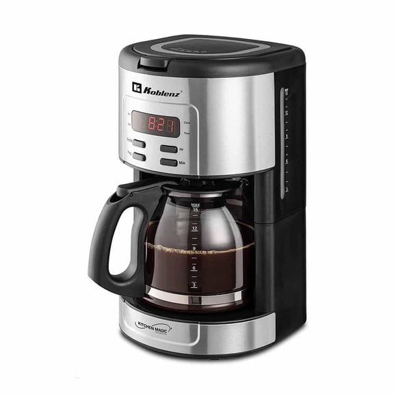 Cafetera Koblenz 15 Tazas Programable de Acero Inoxidable