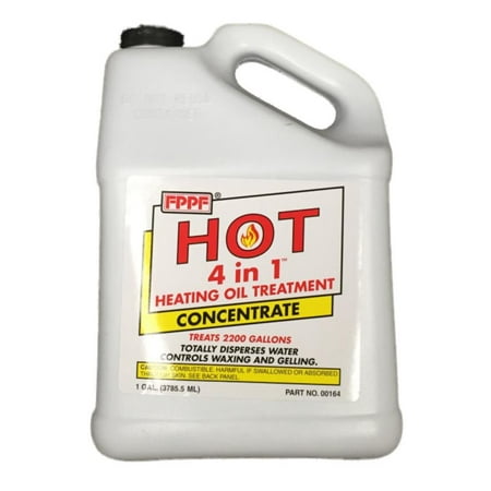 FPPF 90164 HOT 4-in-1 Fuel Oil - Heating Oil Treatment 1 Gallon Bottle Treats 2,200 (Best Home Heating Oil Additive)