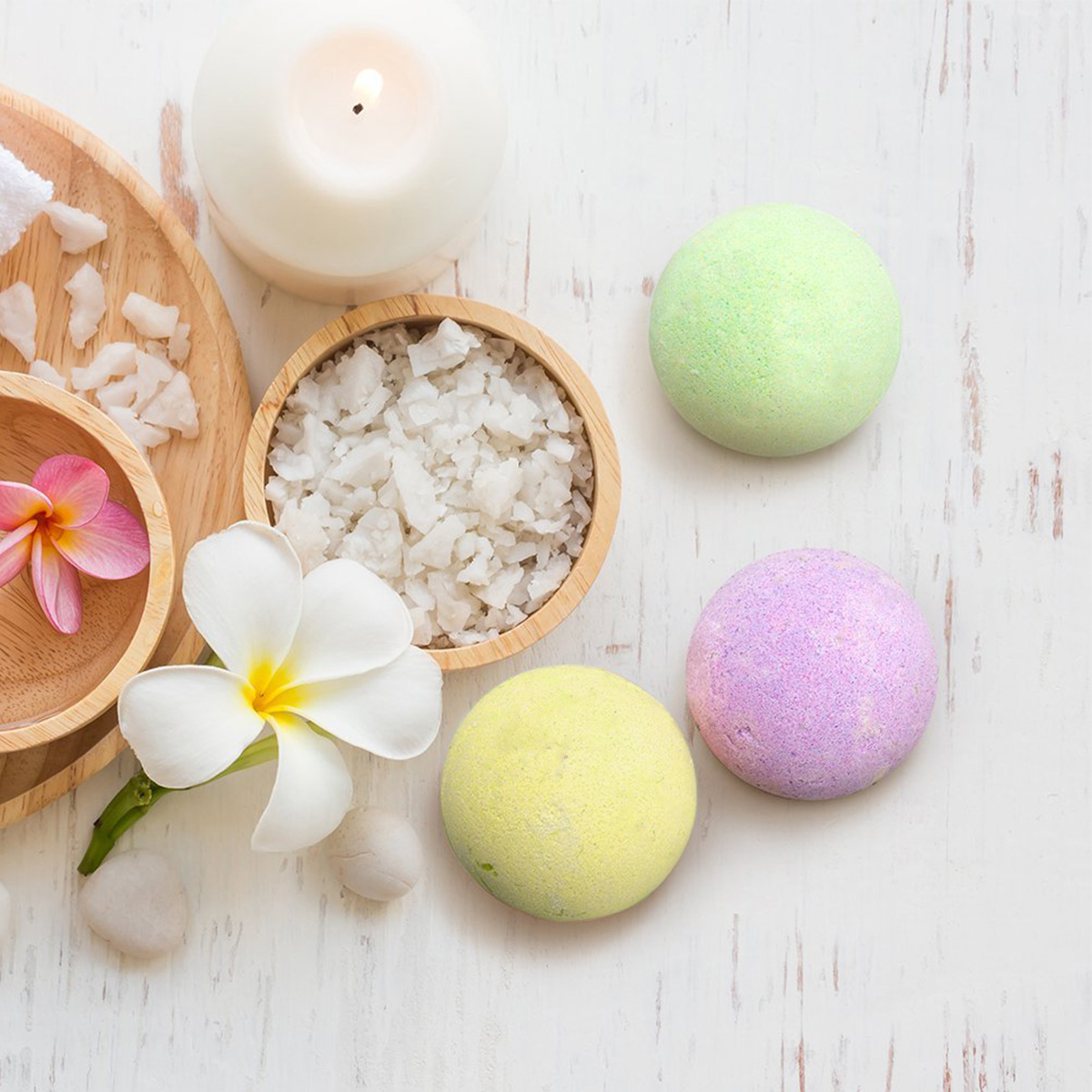 6 Pack Spa Bath Bombs Gift Set, 100 Handmade with Natural Flowers