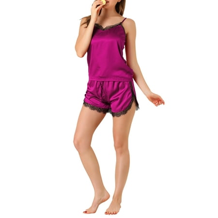 

Allegra K Women s Camisole Pajamas Set Lace Shorts Sleepwear Nightwear