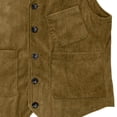 thumbnail image 3 of Mens Corduroy Waistcoat V Neck Casual Sleeveless Jacket Slim Fit Business Formal Vest for Wedding Dinner Khaki XXXL, 3 of 4