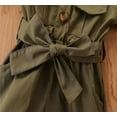 thumbnail image 4 of WIBACKER 1-6T Baby Girls Summer Short Sleeve Button Down Casual Jumpsuit Toddler Outfits-Green, 1-2T, 4 of 8