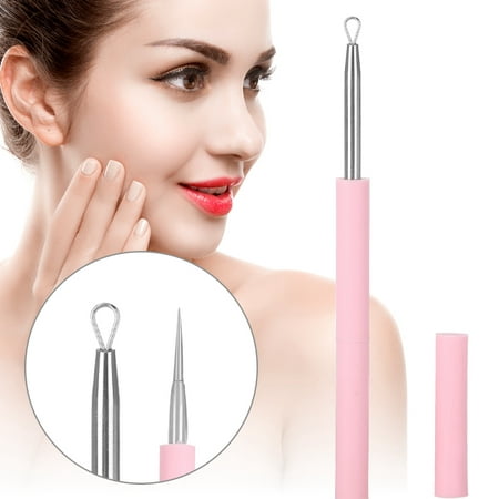 TOPINCN 2Pcs/Set Silicone Acne Removal Stainless Steel Blackhead ...