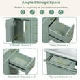 thumbnail image 6 of [Cabinet Only] 36" Bathroom Vanity with Featuring Two Soft Close Doors and Four Drawers, Bathroom Cabinet with Solid Wooden Frame, Green(Sink not Included), 6 of 8
