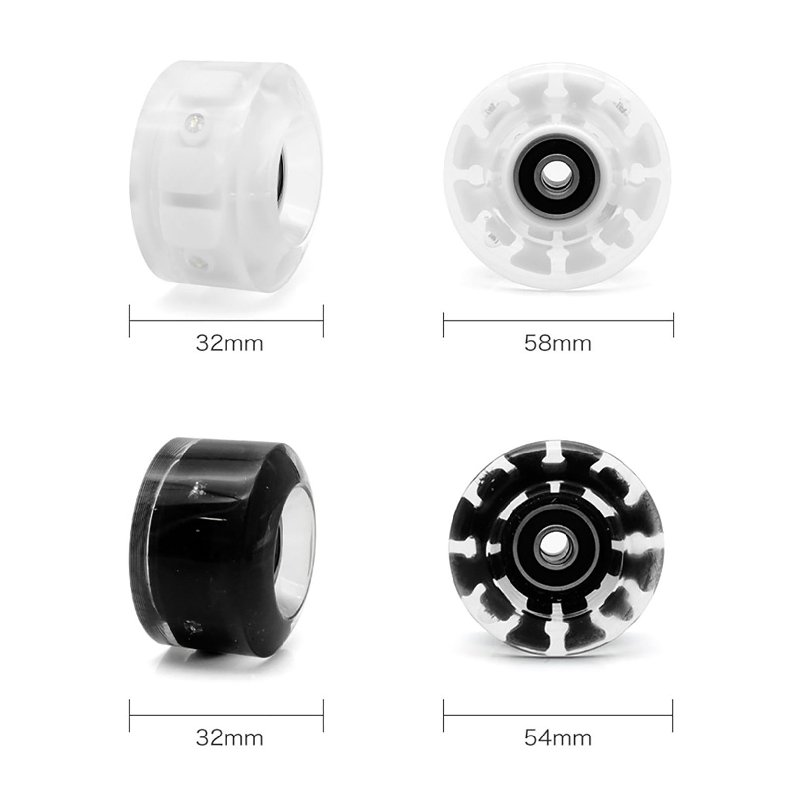 pdqouc Luminous Light Up Quad Roller Skate Wheels with BankRoll Bearings Installed 8PC Cute Cartoon Toys Gifts for Children Boy Girl