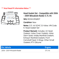thumbnail image 2 of Head Gasket Set - Compatible with 2006 - 2009 Mitsubishi Raider 3.7L V6 2007 2008, 2 of 2