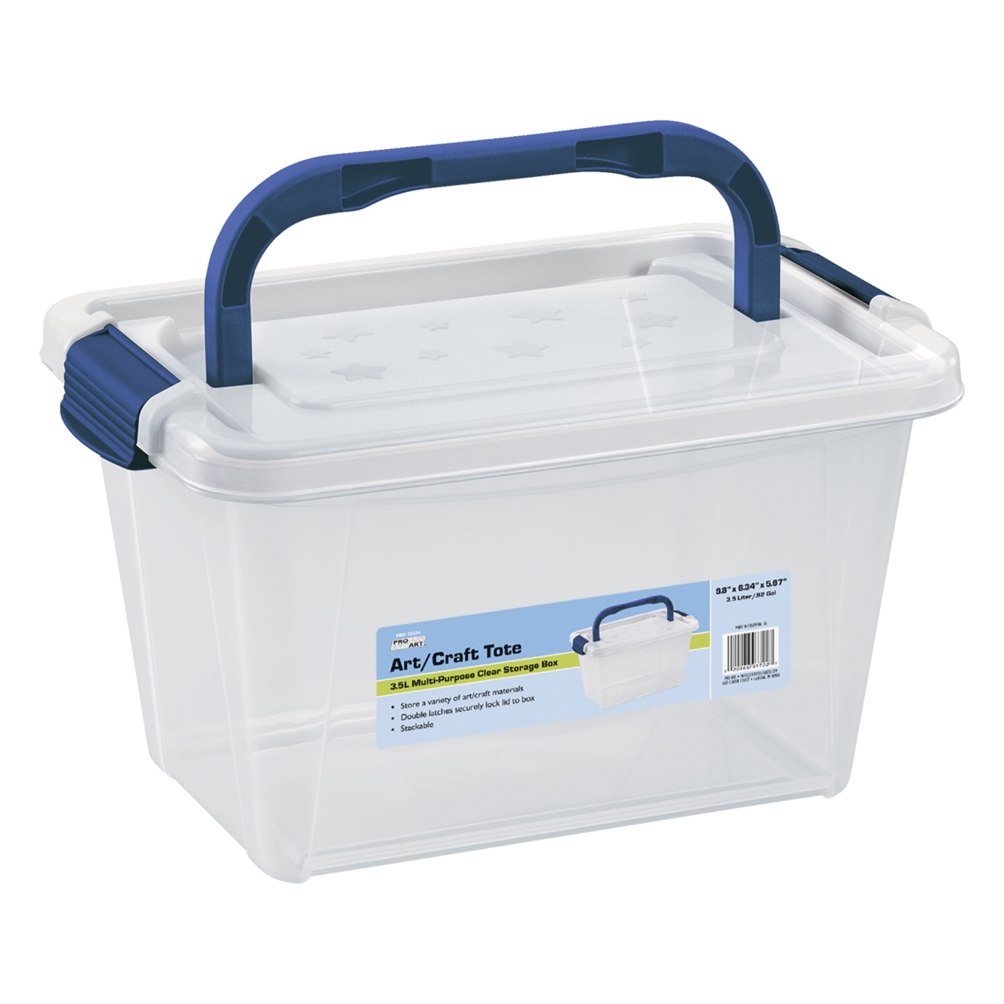 Pro Art Storage Box with Lid, 31/2 Liters, Clear