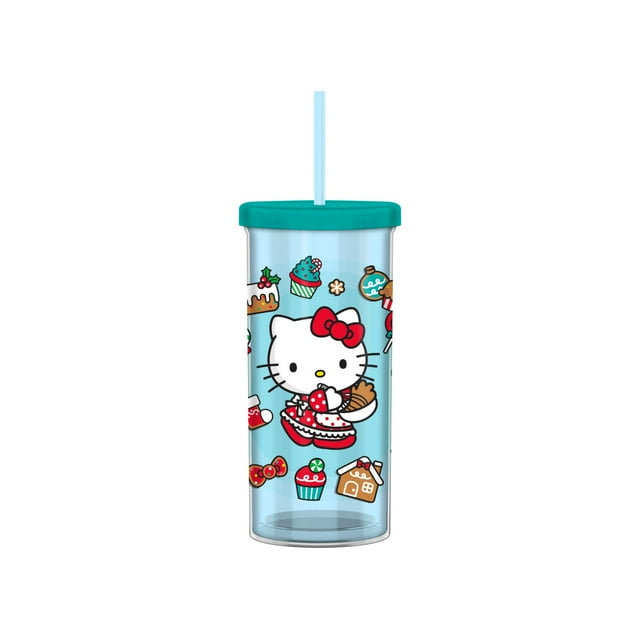 Vaso para bebidas frías Silver Buffalo Sanrio Hello Kitty, 600 ml, navideño
