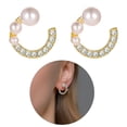 thumbnail image 4 of Pendientes de Perlas de Moda Ganfancp Diamante En Forma de C Europea 1 Par, 4 of 4