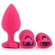 thumbnail image 1 of Anal Sex Trainer 3 tapones anales de silicona con joyas, kit de juguetes sexuales anales para principiantes, hombres, mujeres, parejas, tapón anal de silicona rosa, paquete de 3 tapones anales para pr, 1 of 4