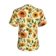 thumbnail image 3 of Uemuo Sunflowers And Butterflies Printed Women's Classic V-Neck T-Shirt - Soft, Breathable, Moisture-Wicking, Perfect for Casual, Office, Travel, and Everyday Wear-Large, 3 of 5