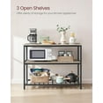thumbnail image 3 of VASAGLE Kitchen Island with 3 Shelves, 47.2 Inches Kitchen Shelf with Large Worktop, Stable Steel Structure, Industrial, Easy to Assemble, Greige and Black, 3 of 6