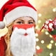 thumbnail image 2 of Sombrero de Navidad YONGSHENG con máscara de barba y guantes rojos para adultos y niños, 2 of 5
