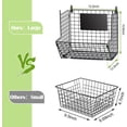 thumbnail image 2 of 3 Tier Metal Wire Wall Mount Storage Basket with Hanging Hooks and Chalkboards, Rustic Kitchen Fruit Produce Bin Rack, 2 of 8