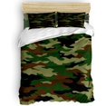 thumbnail image 1 of Juego Funda Nórdica 4 Piezas Twin Size Verde Militar Camuflaje Suave Edredón, 1 of 7