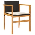 thumbnail image 2 of vidaXL Garden Chairs with Cushions 2 pcs Black Poly Rattan&Solid Wood, 2 of 5