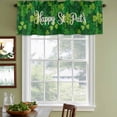thumbnail image 4 of 2 Pack Valances for Windows, St.Patrick's Day Window Valances for Living Room/Bedroom/Bathroom, Watercolor Green Shamrock Spring Leaves Light Filtering Kitchen Curtain Valance 60"W x18" L, 4 of 9