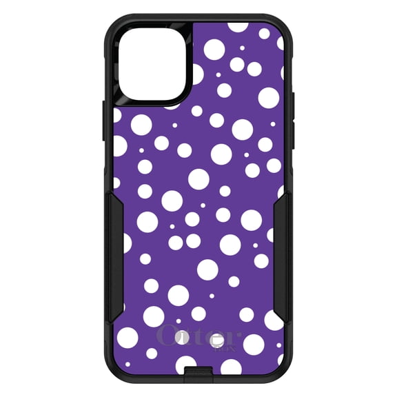 DistinctInk OtterBox Commuter Custom Case for Apple iPhone 15 (6.1" Screen) - Polka Dot Pattern - Wireless Charging Compatible